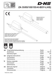 D+H ZA 105-K-BSY+ Original Instructions Manual