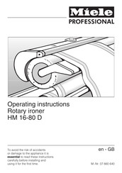Miele HM 16-80 D Operating Instructions Manual