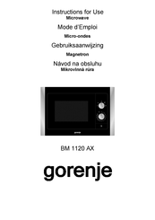 Gorenje BM 1120 AX Instructions For Use Manual