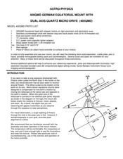 ASTRO-PHYSICS 400QMD Quick Start Manual