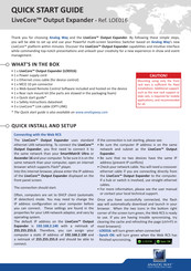 Analog way LiveCore LOE016 Quick Start Manual