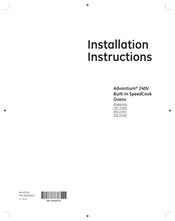 GE Advantium ZSC2202JSS Installation Instructions Manual