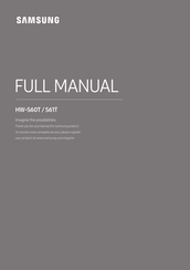 Samsung HW-S60T Full Manual