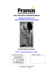 Francis Searchlights A7138 User Instruction & Installation Manual