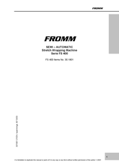 Fromm FS 400 Series Manual