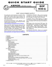 KEPCO BOP 1KW-G Quick Start Manual