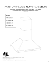 Home Depot HD-RH0167 Universal Installation Instructions And Use & Care Manual