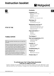 Hotpoint FTVF XT 75B Instruction Booklet