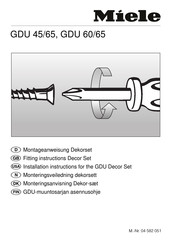 Miele GDU 45/65 Fitting Instructions Manual