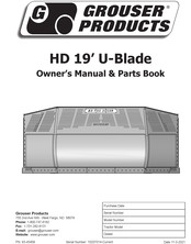 Grouser Products HD 19 U-Blade Owner's Manual & Parts Book