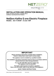 NetZero Kalfire E-one 130F Installation And Operation Manual