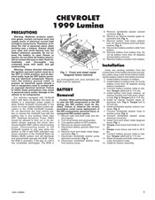 Chevrolet LUMINA 1999 Quick Start Manual