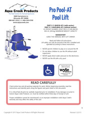 Aqua Creek Products Pro Pool-AT Manual