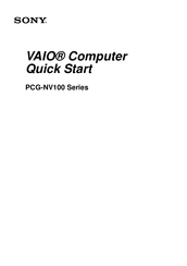 Sony PCG-NV100 VAIO Quick Start Manual