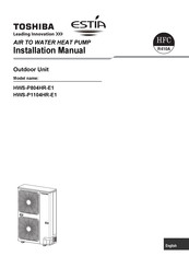 Toshiba HWS-P804HR-E1 Installation Manual