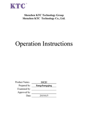 KTC 50C2U Operation Instructions Manual