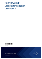 Rohde & Schwarz R&S SMW-K548 User Manual