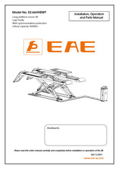 Eae EE-6604BWF Installation, Operation, And Parts Manual