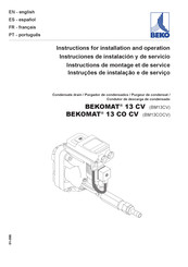 Beko BEKOMAT 13 CV Instructions For Installation And Operation Manual