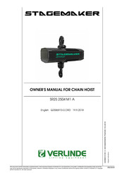 Verlinde STAGEMAKER SR25 2504 M1 A Owner's Manual