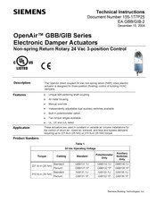 Siemens OpenAir GBB131.1U Technical Instructions