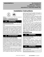 Carrier AGAGC9NPS01A Amendment To Installation Instructions