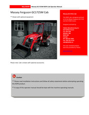 Tektite Massey GC1725M ROPS Cab Operator's Manual