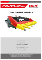 Ziegler CORN CHAMPION GEN III Operating Manual