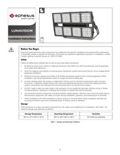 Cooper Lighting Solutions ephesus LUMAVISION Installation Instructions