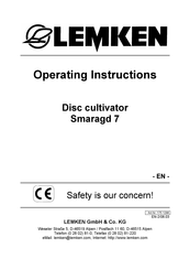 LEMKEN SMARAGD 7/260 U Operating Instructions Manual