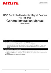Patlite NE-USB Series Instruction Manual