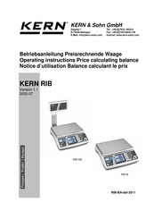 KERN RIB Series Operating Instructions Manual