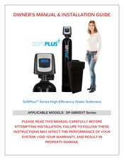 Home Plus SoftPlus SP-5800SXT Series Owner's Manual & Installation Manual
