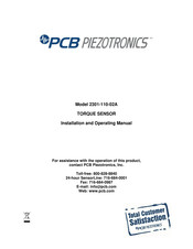 PCB Piezotronics 2301-110-02A Installation And Operating Manual