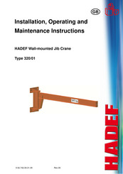 HADEF 320/01 Installation, Operating And Maintenance Instructions For The Installer And The User