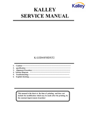 Kalley K-LED40FHDXT2 Service Manual