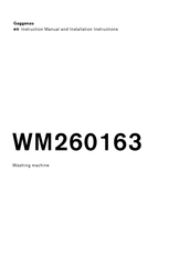 Gaggenau WM260163 Instruction Manual And Installation Instructions