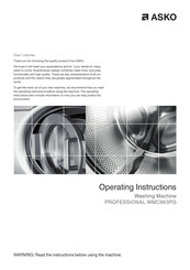 Asko PROFESSIONAL WMC863PG Operating Instructions Manual
