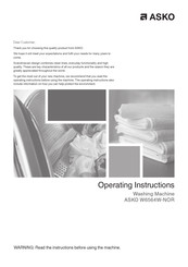 Asko W6564W-NOR Operating Instructions Manual
