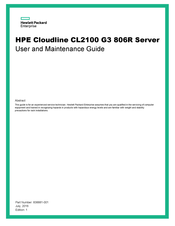 HP Cloudline CL2100 G3 806R User And Maintenance Manual