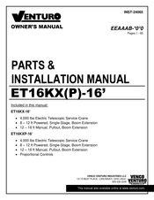 Venturo ET16KX-16 Owner's Manual