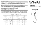 Safavieh Lighting SELMI TBL4440A Manual