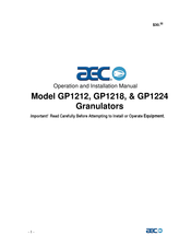 AEC GP1200 Series Operation And Installation Manual