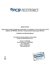 PCB Piezotronics 4105-07A Installation And Operating Manual