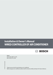 Bosch KJR-120C1/TF-E Installation & Owner's Manual