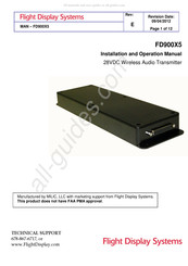 Flight Display Systems MAN - FD900X5 Installation And Operation Manual