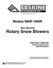 Erskine Attachments 960R Operator's Manual