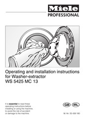 Miele Professional WS 5425 MC 13 Operating And Installation Instructions