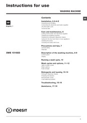 Indesit XWE 101683 Instructions For Use Manual