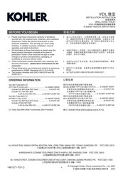 Kohler K-25839T-NSHC Installation Instructions Manual